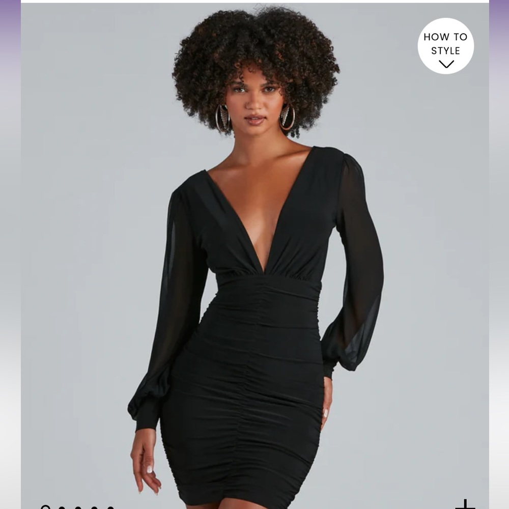 Black long sleeve Windsor Amaria homecoming HOCO dress